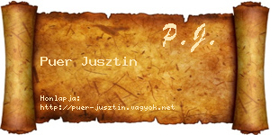Puer Jusztin névjegykártya